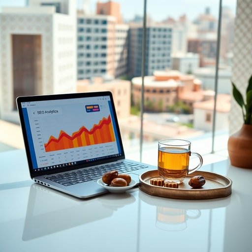 {"prompt":"A high-angle shot of a modern workspace in a bright Moroccan office. A sleek laptop screen displays colorful SEO analytics graphs and rising organic traffic charts. Beside the laptop is a traditional Moroccan tea tray with a glass of mint tea and a few dates. The background features a blurred view of a contemporary cityscape mixing modern architecture with traditional geometric Zellige tile patterns on the walls. The lighting is natural and airy, emphasizing a professional yet culturally rooted atmosphere. Colors are a mix of tech blue, vibrant white, and warm terracotta.","originalPrompt":"A high-angle shot of a modern workspace in a bright Moroccan office. A sleek laptop screen displays colorful SEO analytics graphs and rising organic traffic charts. Beside the laptop is a traditional Moroccan tea tray with a glass of mint tea and a few dates. The background features a blurred view of a contemporary cityscape mixing modern architecture with traditional geometric Zellige tile patterns on the walls. The lighting is natural and airy, emphasizing a professional yet culturally rooted atmosphere. Colors are a mix of tech blue, vibrant white, and warm terracotta.","width":512,"height":512,"seed":42,"model":"flux","safe":false,"quality":"medium","image":[],"transparent":false,"reasoning":"balanced","audio":true,"dimensionsExplicit":true,"isMature":false,"isChild":false,"trackingData":{"actualModel":"flux","usage":{"completionImageTokens":1,"totalTokenCount":1}}}