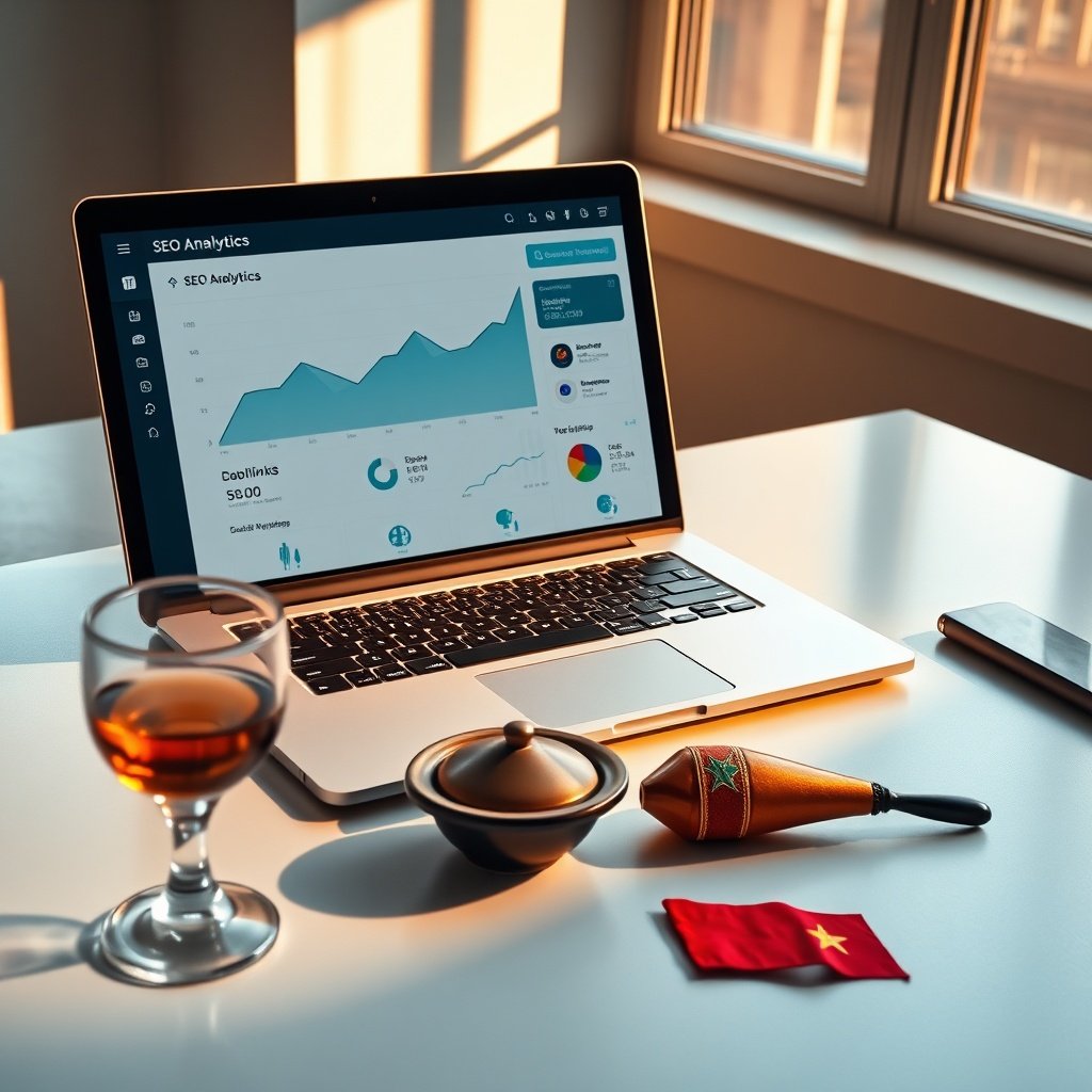 {"prompt":"A modern workspace featuring a sleek laptop open to an SEO analytics dashboard. The screen shows a line graph rising, a map of Morocco highlighted in teal, and icons for backlinks, mobile speed, and keyword rankings. On the desk lie a traditional Moroccan tea glass, a small tagine, and a Moroccan flag pin. Warm amber lighting from a nearby window casts soft shadows, creating a professional yet culturally rich atmosphere. The color palette blends deep blues, terracotta, and crisp white for a clean, datafocused mood.","originalPrompt":"A modern workspace featuring a sleek laptop open to an SEO analytics dashboard. The screen shows a line graph rising, a map of Morocco highlighted in teal, and icons for backlinks, mobile speed, and keyword rankings. On the desk lie a traditional Moroccan tea glass, a small tagine, and a Moroccan flag pin. Warm amber lighting from a nearby window casts soft shadows, creating a professional yet culturally rich atmosphere. The color palette blends deep blues, terracotta, and crisp white for a clean, datafocused mood.","width":1024,"height":1024,"seed":42,"model":"flux","safe":false,"quality":"medium","image":[],"transparent":false,"reasoning":"balanced","audio":true,"dimensionsExplicit":true,"has_nsfw_concept":false,"concept":null,"trackingData":{"actualModel":"flux","usage":{"completionImageTokens":1,"totalTokenCount":1}}}