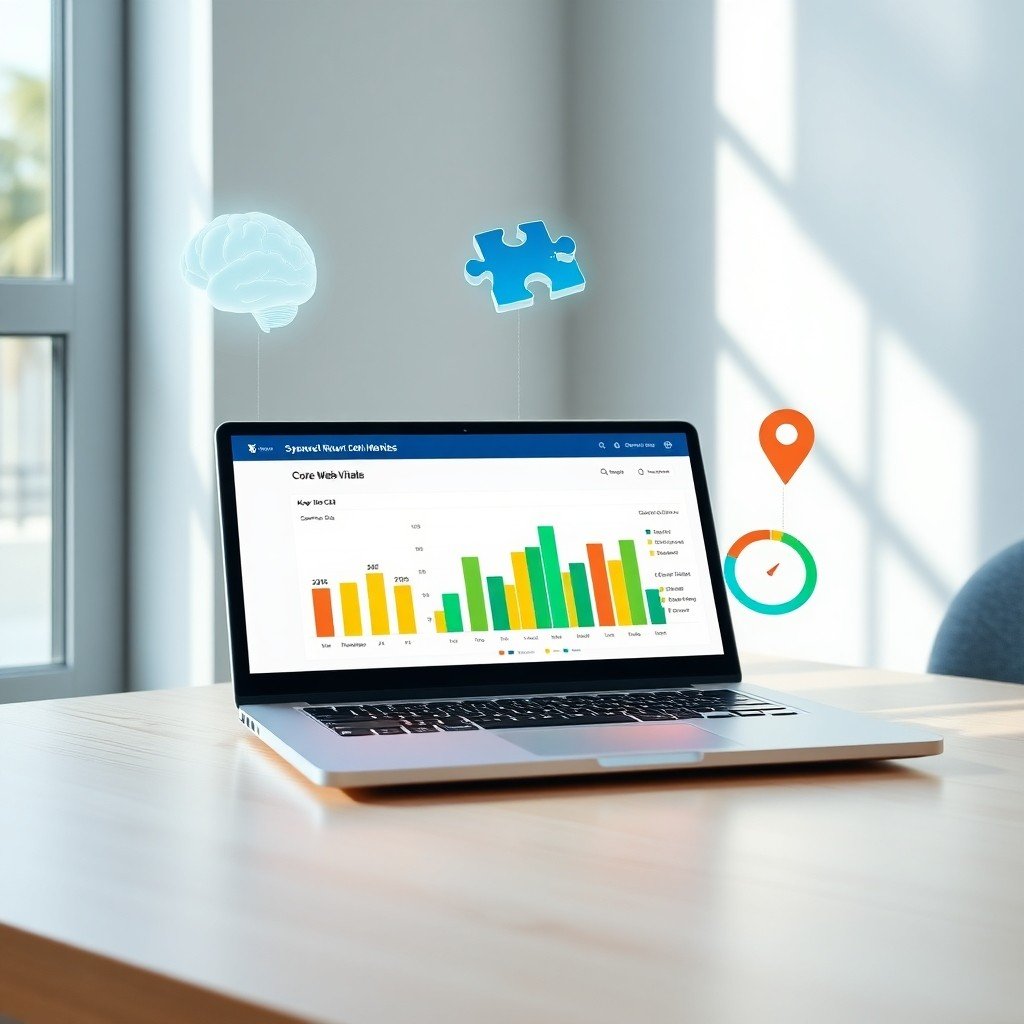 {"prompt":"A modern workspace with a sleek laptop open on a light wood desk, displaying a colorful dashboard of Core Web Vitals metrics (LCP, FID, CLS) as bar graphs and gauges. Around the laptop are floating holographic icons: a brain representing AI for keyword research, a puzzle piece for Schema.org structured data, and a map pin for Google Business Profile. Soft natural light streams from a nearby window, casting gentle shadows; the color palette features calm blues, vibrant greens, and warm amber accents, creating a focused yet optimistic mood.","originalPrompt":"A modern workspace with a sleek laptop open on a light wood desk, displaying a colorful dashboard of Core Web Vitals metrics (LCP, FID, CLS) as bar graphs and gauges. Around the laptop are floating holographic icons: a brain representing AI for keyword research, a puzzle piece for Schema.org structured data, and a map pin for Google Business Profile. Soft natural light streams from a nearby window, casting gentle shadows; the color palette features calm blues, vibrant greens, and warm amber accents, creating a focused yet optimistic mood.","width":1024,"height":1024,"seed":42,"model":"flux","safe":false,"quality":"medium","image":[],"transparent":false,"reasoning":"balanced","audio":true,"dimensionsExplicit":true,"isMature":false,"isChild":false,"trackingData":{"actualModel":"flux","usage":{"completionImageTokens":1,"totalTokenCount":1}}}