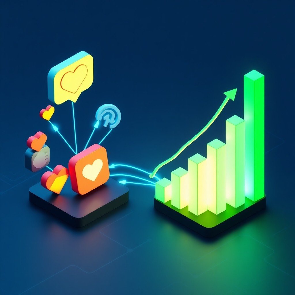 {"prompt":"A 3D isometric illustration depicting the synergy between social media and search engine optimization. The scene features stylized, glowing 3D icons of social platforms (like a heart for likes, a speech bubble for comments, and a share arrow) on the left side. These icons are connected by streams of radiant blue digital data to a rising, glowing green bar graph on the right, representing organic traffic growth and improved Google rankings. The background is a deep, professional navy blue with subtle tech-circuit patterns. The lighting is bright and cinematic, highlighting the central connection. The mood is innovative, authoritative, and technological.","originalPrompt":"A 3D isometric illustration depicting the synergy between social media and search engine optimization. The scene features stylized, glowing 3D icons of social platforms (like a heart for likes, a speech bubble for comments, and a share arrow) on the left side. These icons are connected by streams of radiant blue digital data to a rising, glowing green bar graph on the right, representing organic traffic growth and improved Google rankings. The background is a deep, professional navy blue with subtle tech-circuit patterns. The lighting is bright and cinematic, highlighting the central connection. The mood is innovative, authoritative, and technological.","width":1024,"height":1024,"seed":42,"model":"flux","safe":false,"quality":"medium","image":[],"transparent":false,"reasoning":"balanced","audio":true,"dimensionsExplicit":true,"isMature":false,"isChild":false,"trackingData":{"actualModel":"flux","usage":{"completionImageTokens":1,"totalTokenCount":1}}}