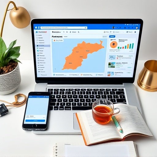 Espace de travail marketing avec configuration de campagne Facebook ciblant le Maroc