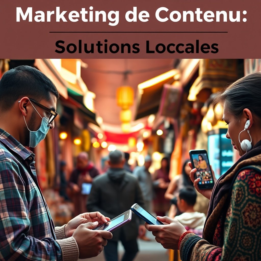 Marrakech marketplace blending traditional commerce with digital content marketing to attract and convert local leads in Morocco