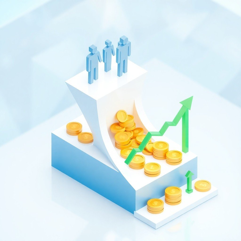 Schéma conceptuel d'un tunnel de conversion pour optimiser son taux de conversion CRO et augmenter le revenu