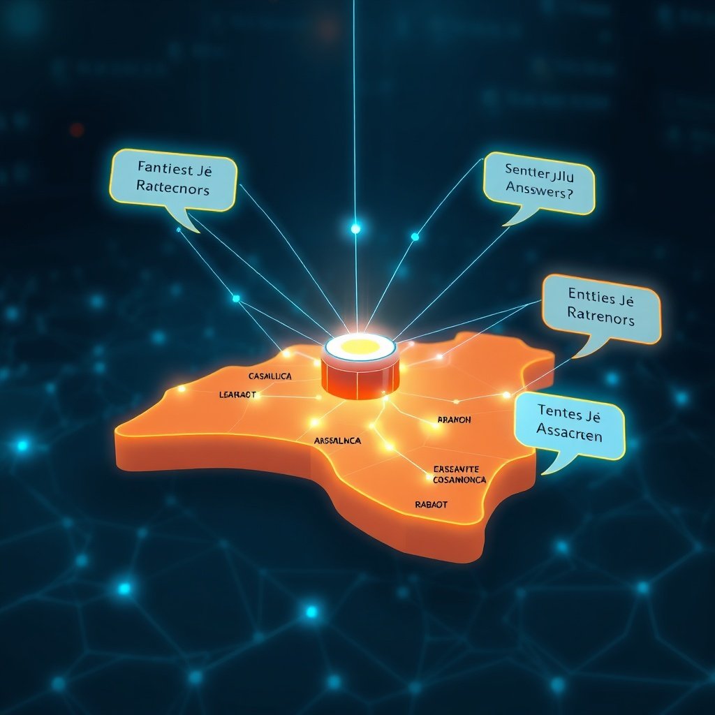 {"prompt":"A futuristic digital illustration representing the shift to Generative Engine Optimization in Morocco. A translucent, glowing neural network hovers above a stylized map of the country, connecting major cities like Casablanca and Rabat with beams of cyan and amber light. Instead of traditional blue links, floating text bubbles containing synthesized answers in French and Arabic script surround the central AI hub. The setting is a blend of modern digital architecture and subtle Moroccan geometric patterns. The mood is innovative and transformative, with high-tech lighting and a deep, atmospheric background.","originalPrompt":"A futuristic digital illustration representing the shift to Generative Engine Optimization in Morocco. A translucent, glowing neural network hovers above a stylized map of the country, connecting major cities like Casablanca and Rabat with beams of cyan and amber light. Instead of traditional blue links, floating text bubbles containing synthesized answers in French and Arabic script surround the central AI hub. The setting is a blend of modern digital architecture and subtle Moroccan geometric patterns. The mood is innovative and transformative, with high-tech lighting and a deep, atmospheric background.","width":1024,"height":1024,"seed":42,"model":"flux","safe":false,"quality":"medium","image":[],"transparent":false,"reasoning":"balanced","audio":true,"dimensionsExplicit":true,"has_nsfw_concept":false,"concept":null,"trackingData":{"actualModel":"flux","usage":{"completionImageTokens":1,"totalTokenCount":1}}}