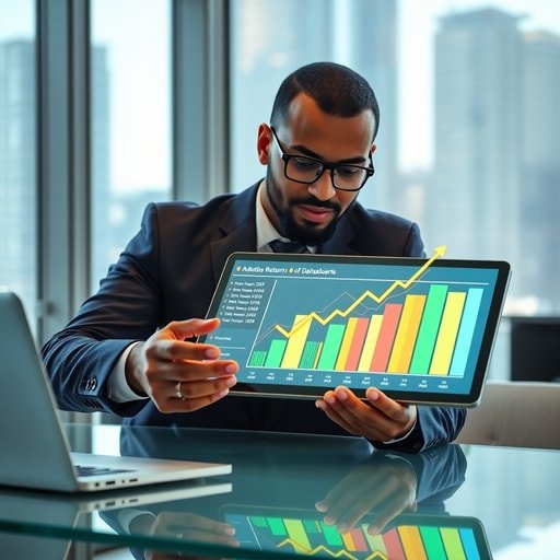 {"prompt":"A high-quality, photorealistic shot of a Moroccan business professional in a modern office setting, intently analyzing a glowing digital dashboard on a tablet. The dashboard displays colorful bar charts, line graphs, and rising arrows representing marketing return on investment. The background features a sleek glass desk with a laptop and a window view hinting at a contemporary cityscape. The lighting is bright and professional, utilizing soft natural daylight mixed with cool office tones. The mood is strategic, confident, and focused. Colors include deep corporate blues, clean whites, and vibrant greens indicating growth.","originalPrompt":"A high-quality, photorealistic shot of a Moroccan business professional in a modern office setting, intently analyzing a glowing digital dashboard on a tablet. The dashboard displays colorful bar charts, line graphs, and rising arrows representing marketing return on investment. The background features a sleek glass desk with a laptop and a window view hinting at a contemporary cityscape. The lighting is bright and professional, utilizing soft natural daylight mixed with cool office tones. The mood is strategic, confident, and focused. Colors include deep corporate blues, clean whites, and vibrant greens indicating growth.","width":512,"height":512,"seed":42,"model":"flux","safe":false,"quality":"medium","image":[],"transparent":false,"reasoning":"balanced","audio":true,"dimensionsExplicit":true,"isMature":false,"isChild":false,"trackingData":{"actualModel":"flux","usage":{"completionImageTokens":1,"totalTokenCount":1}}}