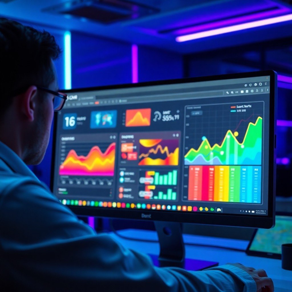 {"prompt":"A high-tech close-up shot of a digital marketing professional analyzing a CRO dashboard on a sleek monitor. The screen displays colorful heatmaps overlaying a website layout and rising graphs. The setting is a modern, dimly lit office with blue and purple neon ambient lighting. The mood is intelligent and data-driven. Cinematic lighting highlighting the focus on the screen.","originalPrompt":"A high-tech close-up shot of a digital marketing professional analyzing a CRO dashboard on a sleek monitor. The screen displays colorful heatmaps overlaying a website layout and rising graphs. The setting is a modern, dimly lit office with blue and purple neon ambient lighting. The mood is intelligent and data-driven. Cinematic lighting highlighting the focus on the screen.","width":1024,"height":1024,"seed":42,"model":"flux","safe":false,"quality":"medium","image":[],"transparent":false,"reasoning":"balanced","audio":true,"dimensionsExplicit":true,"isMature":false,"isChild":false,"trackingData":{"actualModel":"flux","usage":{"completionImageTokens":1,"totalTokenCount":1}}}
