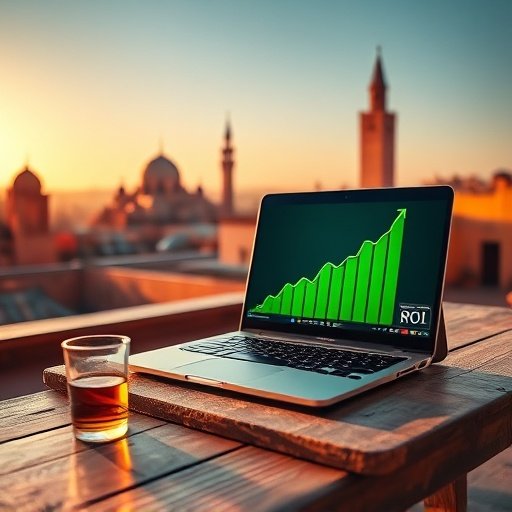 {"prompt":"A cinematic shot of a modern rooftop terrace in Marrakech at golden hour. A sophisticated laptop sits on a rustic wooden table displaying a glowing green graph showing a steep upward trend labeled 'ROI'. In the soft-focus background, the distinctive silhouette of the Koutoubia Mosque and warm ochre buildings are visible under a clear blue sky. A glass of Moroccan mint tea sits beside the laptop. Mood: prosperous, strategic, and optimistic. Lighting: warm, natural sunset light creating long shadows.","originalPrompt":"A cinematic shot of a modern rooftop terrace in Marrakech at golden hour. A sophisticated laptop sits on a rustic wooden table displaying a glowing green graph showing a steep upward trend labeled 'ROI'. In the soft-focus background, the distinctive silhouette of the Koutoubia Mosque and warm ochre buildings are visible under a clear blue sky. A glass of Moroccan mint tea sits beside the laptop. Mood: prosperous, strategic, and optimistic. Lighting: warm, natural sunset light creating long shadows.","width":512,"height":512,"seed":42,"model":"flux","safe":false,"quality":"medium","image":[],"transparent":false,"reasoning":"balanced","audio":true,"dimensionsExplicit":true,"has_nsfw_concept":false,"concept":null,"trackingData":{"actualModel":"flux","usage":{"completionImageTokens":1,"totalTokenCount":1}}}