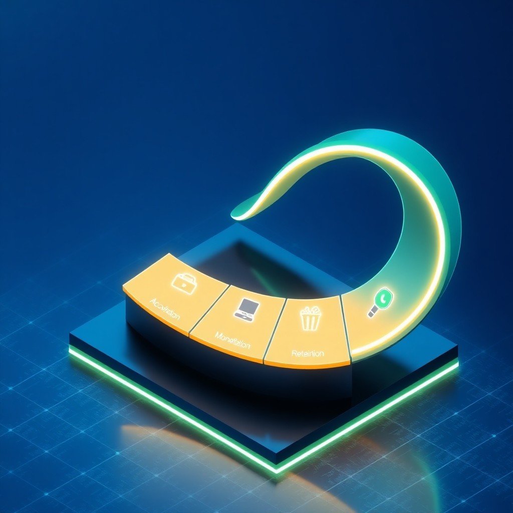 {"prompt":"A futuristic 3D isometric illustration of a continuous upward spiral loop representing e-commerce growth, divided into five glowing segments labeled with icons like acquisition, activation, monetization, retention, and reactivation, floating over a sleek digital grid, deep blue and neon green color scheme, soft cinematic lighting, high-tech atmosphere, 8k resolution.","originalPrompt":"A futuristic 3D isometric illustration of a continuous upward spiral loop representing e-commerce growth, divided into five glowing segments labeled with icons like acquisition, activation, monetization, retention, and reactivation, floating over a sleek digital grid, deep blue and neon green color scheme, soft cinematic lighting, high-tech atmosphere, 8k resolution.","width":1024,"height":1024,"seed":42,"model":"flux","safe":false,"quality":"medium","image":[],"transparent":false,"reasoning":"balanced","audio":true,"dimensionsExplicit":true,"isMature":false,"isChild":false,"trackingData":{"actualModel":"flux","usage":{"completionImageTokens":1,"totalTokenCount":1}}}