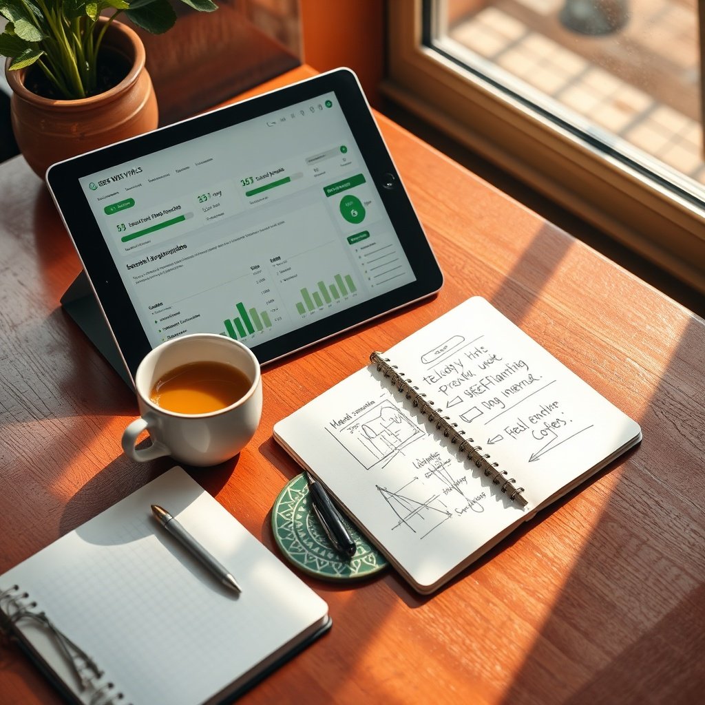 Analyse technique pour le référencement export Maroc sur une tablette numérique avec des indicateurs de performance web et de visibilité locale