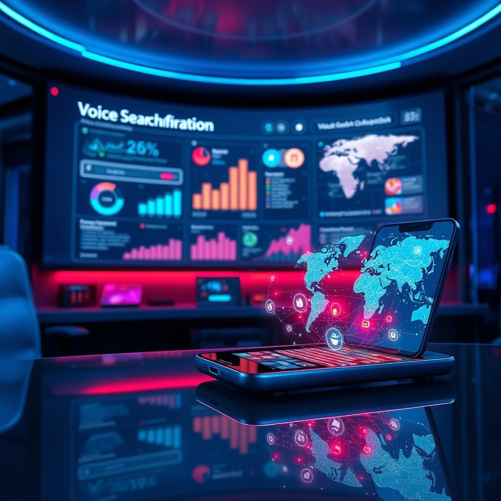{"prompt":"A futuristic digital marketing command center at night, with a large curved screen displaying a real-time AI-driven dashboard showing voice search analytics, visual recognition icons, and a 3D world map with glowing data points. In the foreground, a sleek smartphone with a holographic voice assistant interface projects a stream of personalized content recommendations. The room is bathed in cyan and magenta neon lighting, with dark blue ambient tones, creating a high-tech, innovative mood. Soft reflections on glass surfaces, cinematic depth of field, and a sense of hyper-connected intelligence.","originalPrompt":"A futuristic digital marketing command center at night, with a large curved screen displaying a real-time AI-driven dashboard showing voice search analytics, visual recognition icons, and a 3D world map with glowing data points. In the foreground, a sleek smartphone with a holographic voice assistant interface projects a stream of personalized content recommendations. The room is bathed in cyan and magenta neon lighting, with dark blue ambient tones, creating a high-tech, innovative mood. Soft reflections on glass surfaces, cinematic depth of field, and a sense of hyper-connected intelligence.","width":1024,"height":1024,"seed":42,"model":"flux","safe":false,"quality":"medium","image":[],"transparent":false,"reasoning":"balanced","audio":true,"dimensionsExplicit":true,"has_nsfw_concept":false,"concept":null,"trackingData":{"actualModel":"flux","usage":{"completionImageTokens":1,"totalTokenCount":1}}}