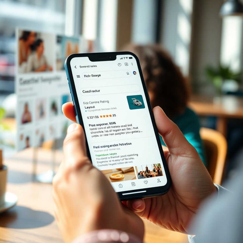 Mobile search result with rich snippet and fast‑loading page illustrating conversion‑focused SEO techniques for e‑commerce
