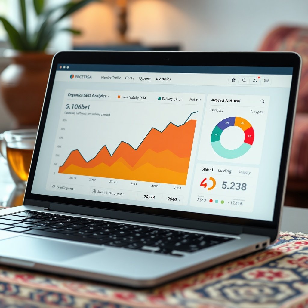 Detailed view of SEO export Maroc analytics dashboard showing multilingual optimization and organic traffic growth.