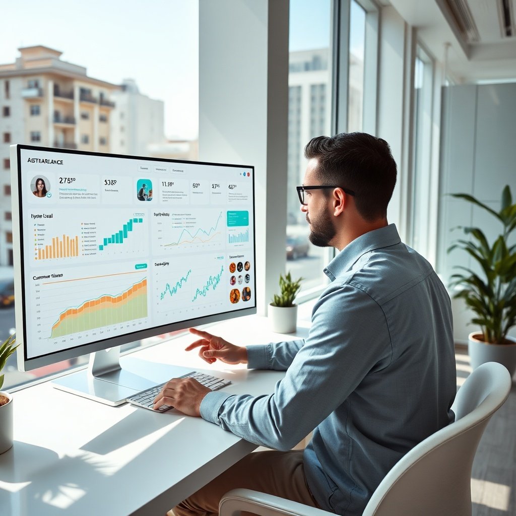Stratégie visibilité Casablanca : tableau de bord analytique montrant des données géolocalisées et preuve sociale pour optimiser le référencement hyperlocal et les conversions.