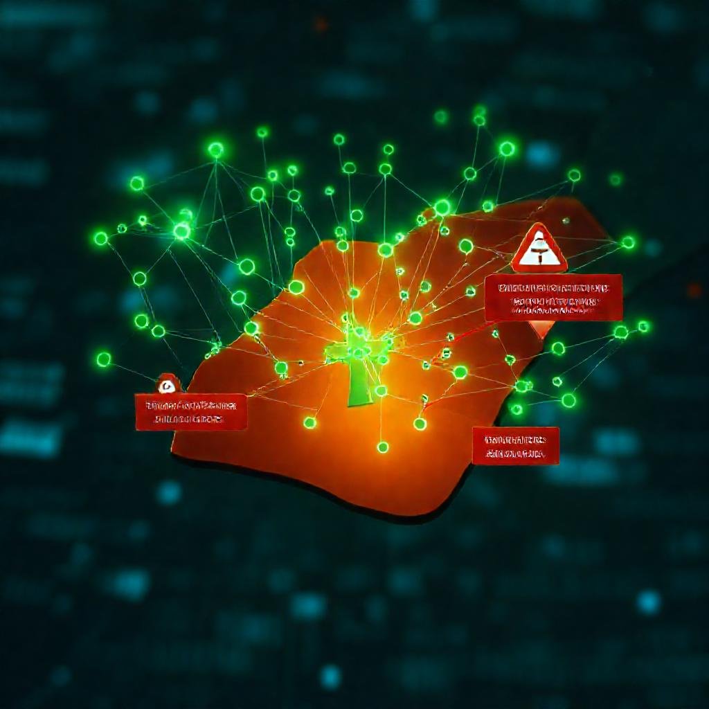 {"prompt":"Un visuel numérique abstrait représentant un réseau complexe de liens hypertextes flottant au-dessus d'une carte stylisée du Maroc. Des nSuds lumineux verts symbolisent les backlinks sains, tandis que des chaînes brisées et des icônes d'avertissement rouge vif marquent les zones de liens toxiques. L'ambiance est analytique et légèrement alarmante, éclairée par un spot cinématique centré sur la carte, avec des lueurs bleues froides en arrière-plan évoquant un environnement data-driven.","originalPrompt":"Un visuel numérique abstrait représentant un réseau complexe de liens hypertextes flottant au-dessus d'une carte stylisée du Maroc. Des nSuds lumineux verts symbolisent les backlinks sains, tandis que des chaînes brisées et des icônes d'avertissement rouge vif marquent les zones de liens toxiques. L'ambiance est analytique et légèrement alarmante, éclairée par un spot cinématique centré sur la carte, avec des lueurs bleues froides en arrière-plan évoquant un environnement data-driven.","width":1024,"height":1024,"seed":42,"model":"black-forest-labs/flux.1-schnell:deepinfra","safe":false,"quality":"medium","image":[],"transparent":false,"reasoning":"balanced","audio":true,"dimensionsExplicit":true,"isMature":false,"isChild":false,"trackingData":{"actualModel":"black-forest-labs/flux.1-schnell:deepinfra","usage":{"completionImageTokens":1,"totalTokenCount":1}}}