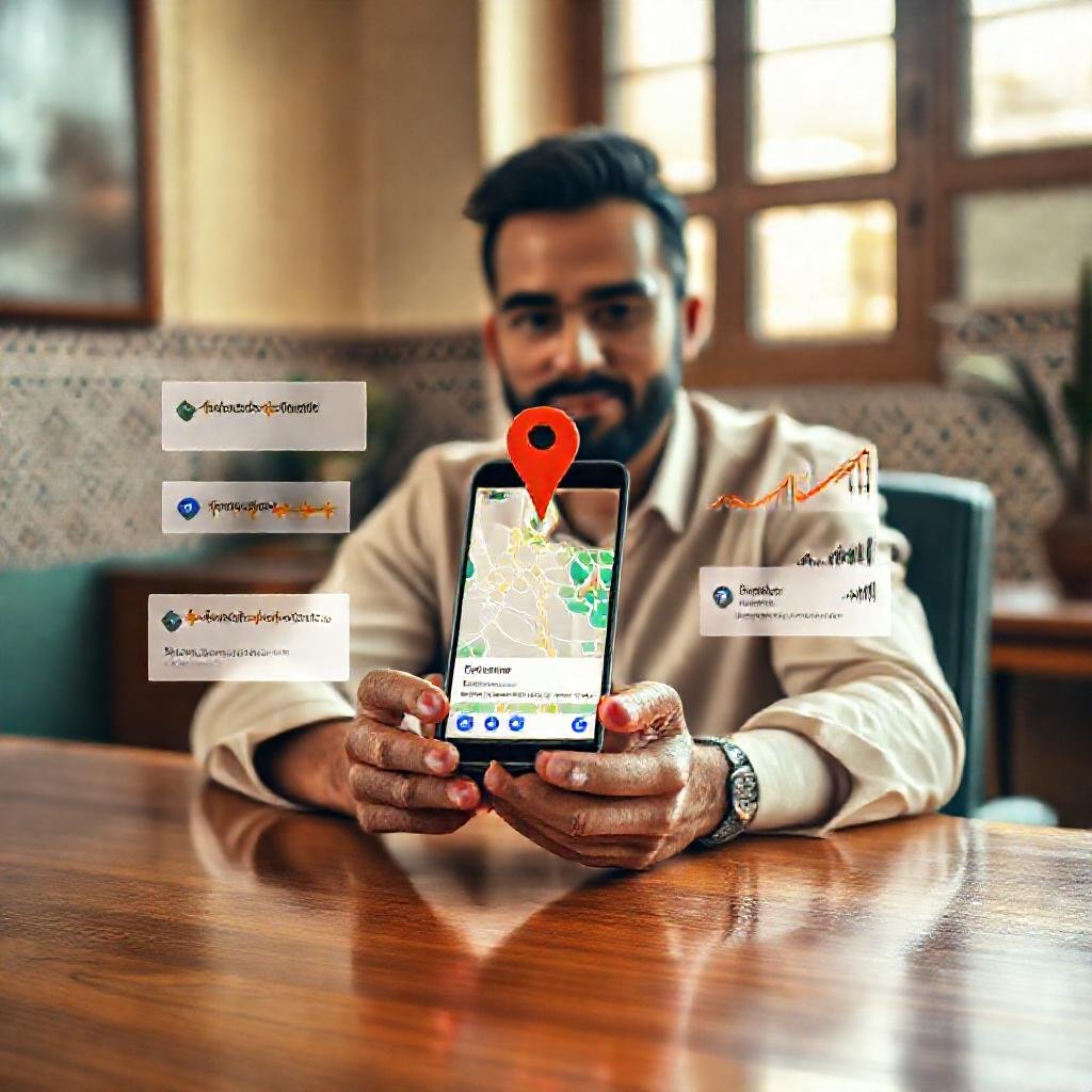 Mobile-first SEO Maroc optimization highlighting local Google Maps ranking, multilingual customer reviews, and near-me search visibility for Moroccan small businesses.