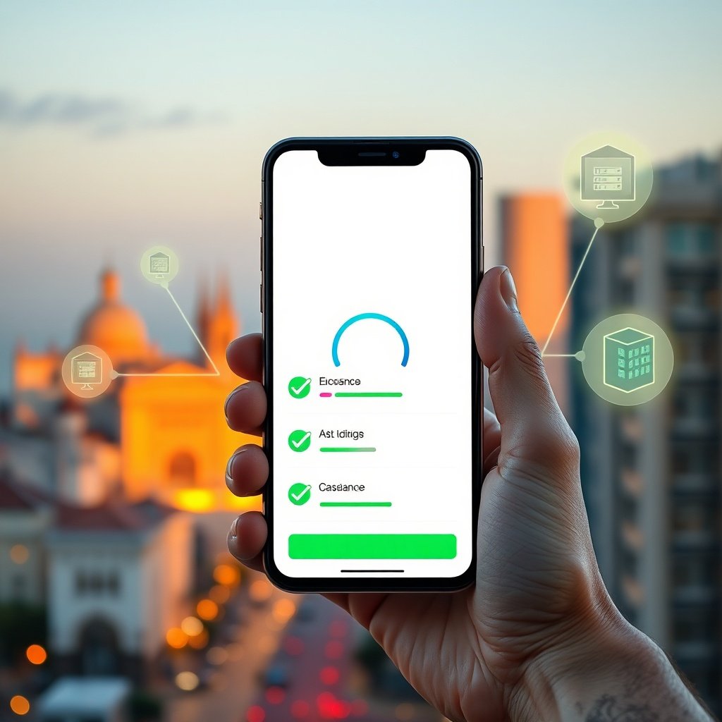 {"prompt":"A sleek modern smartphone held in a hand, screen displaying a crisp, fast-loading e-commerce interface with smooth animations and green checkmarks indicating optimal load times. The background features a stylized, semi-transparent overlay of the Casablanca skyline bathed in warm golden hour light, blending soft oranges, deep blues, and clean whites. Subtle glowing network lines and server node icons visually connect the device to a localized data center graphic, symbolizing low-latency hosting and mobile connectivity. The mood is professional, dynamic, and forward-looking, with cinematic rim lighting highlighting the phone screen while keeping the urban architecture softly blurred. High-resolution photorealistic style with integrated modern tech illustrations.","originalPrompt":"A sleek modern smartphone held in a hand, screen displaying a crisp, fast-loading e-commerce interface with smooth animations and green checkmarks indicating optimal load times. The background features a stylized, semi-transparent overlay of the Casablanca skyline bathed in warm golden hour light, blending soft oranges, deep blues, and clean whites. Subtle glowing network lines and server node icons visually connect the device to a localized data center graphic, symbolizing low-latency hosting and mobile connectivity. The mood is professional, dynamic, and forward-looking, with cinematic rim lighting highlighting the phone screen while keeping the urban architecture softly blurred. High-resolution photorealistic style with integrated modern tech illustrations.","width":1024,"height":1024,"seed":42,"model":"black-forest-labs/flux.1-schnell","safe":false,"quality":"medium","image":[],"transparent":false,"reasoning":"balanced","dimensionsExplicit":true,"has_nsfw_concept":false,"concept":null,"trackingData":{"actualModel":"black-forest-labs/flux.1-schnell","usage":{"completionImageTokens":1,"totalTokenCount":1}}}