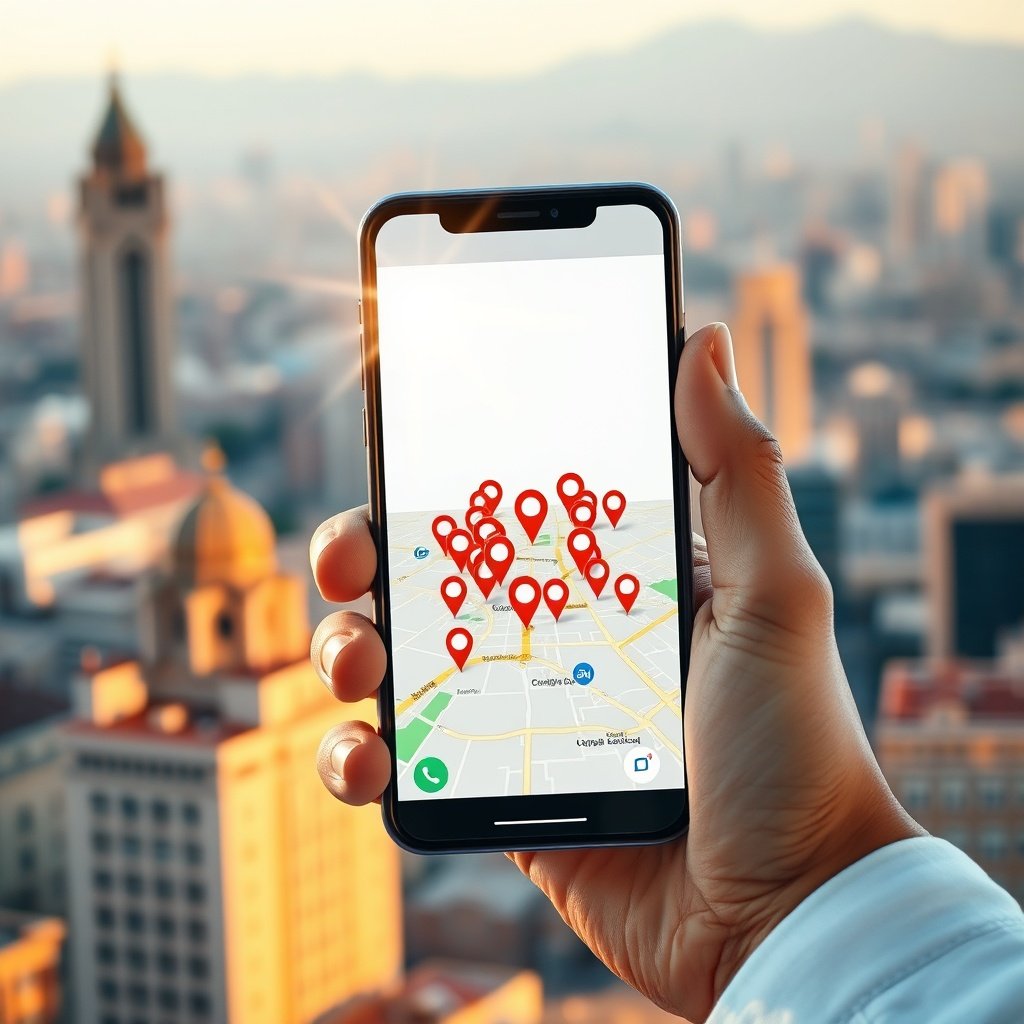 {"prompt":"A modern smartphone held by a professional hand displays a vibrant Google Maps interface with multiple glowing location pins clustered around a stylized map of Casablanca. In the soft-focus background, iconic architectural elements of the city blend seamlessly with a contemporary urban skyline at golden hour. The color palette features warm terracotta, crisp white, and digital blue accents. The mood is strategic and empowering, conveying precision and local market dominance. Soft, diffused sunlight creates a clean, professional atmosphere with subtle lens flares highlighting the screen's interface.","originalPrompt":"A modern smartphone held by a professional hand displays a vibrant Google Maps interface with multiple glowing location pins clustered around a stylized map of Casablanca. In the soft-focus background, iconic architectural elements of the city blend seamlessly with a contemporary urban skyline at golden hour. The color palette features warm terracotta, crisp white, and digital blue accents. The mood is strategic and empowering, conveying precision and local market dominance. Soft, diffused sunlight creates a clean, professional atmosphere with subtle lens flares highlighting the screen's interface.","width":1024,"height":1024,"seed":42,"model":"black-forest-labs/flux.1-schnell","safe":false,"quality":"medium","image":[],"transparent":false,"reasoning":"balanced","dimensionsExplicit":true,"has_nsfw_concept":false,"concept":null,"trackingData":{"actualModel":"black-forest-labs/flux.1-schnell","usage":{"completionImageTokens":1,"totalTokenCount":1}}}