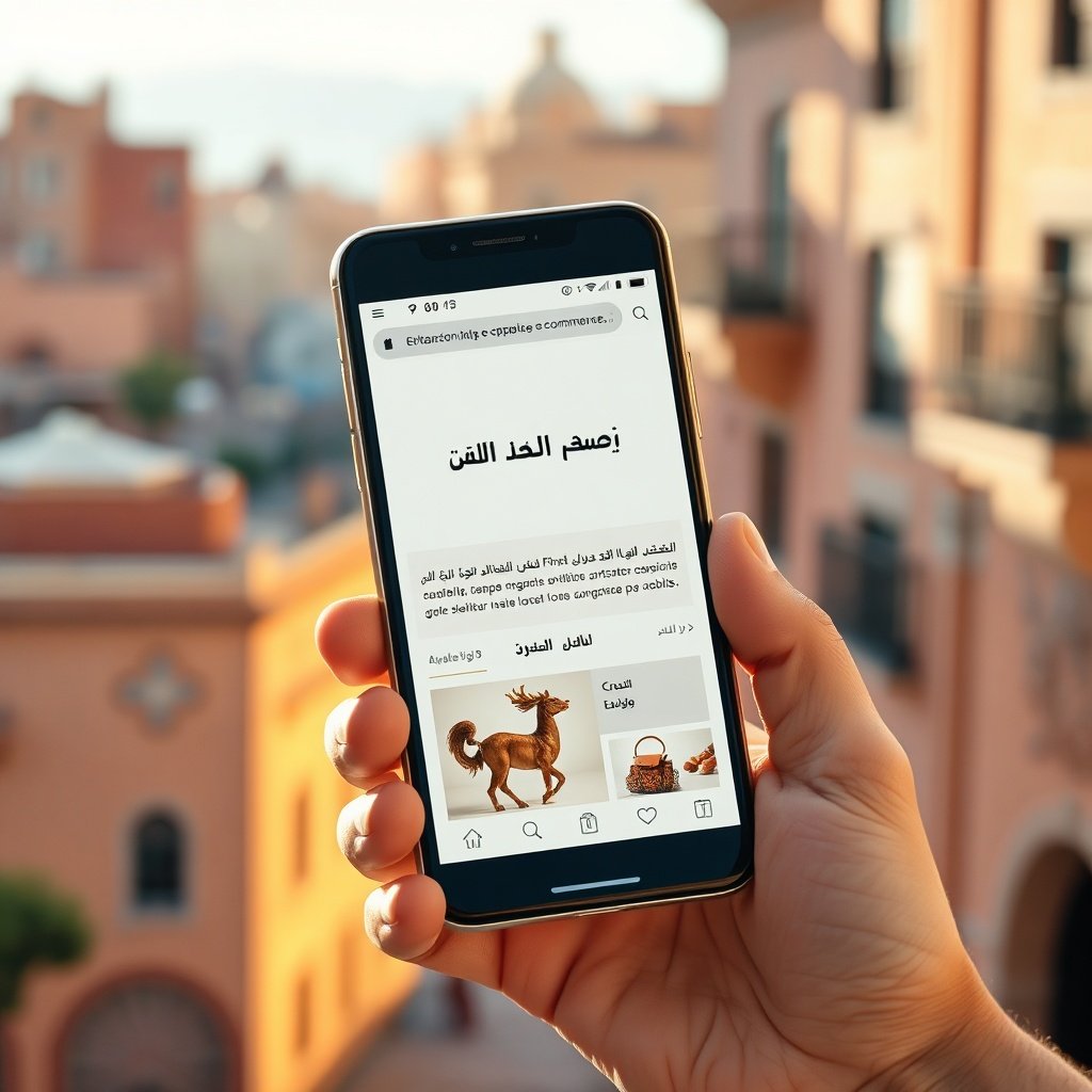 {"prompt":"A sleek modern smartphone held in the foreground displays a rapidly loading e-commerce website with a clear Arabic-French bilingual interface and smooth scroll animations. The background features a softly blurred contemporary Moroccan cityscape at golden hour, characterized by warm terracotta tones, subtle geometric zellige tile patterns on nearby buildings, and soft sunlight creating a dynamic yet professional atmosphere. The lighting is natural and warm, emphasizing the screen's crisp visuals and conveying instant responsiveness, mobile-first design, and optimized user experience tailored to local connectivity habits.","originalPrompt":"A sleek modern smartphone held in the foreground displays a rapidly loading e-commerce website with a clear Arabic-French bilingual interface and smooth scroll animations. The background features a softly blurred contemporary Moroccan cityscape at golden hour, characterized by warm terracotta tones, subtle geometric zellige tile patterns on nearby buildings, and soft sunlight creating a dynamic yet professional atmosphere. The lighting is natural and warm, emphasizing the screen's crisp visuals and conveying instant responsiveness, mobile-first design, and optimized user experience tailored to local connectivity habits.","width":1024,"height":1024,"seed":42,"model":"black-forest-labs/flux.1-schnell","safe":false,"quality":"medium","image":[],"transparent":false,"reasoning":"balanced","dimensionsExplicit":true,"has_nsfw_concept":false,"concept":null,"trackingData":{"actualModel":"black-forest-labs/flux.1-schnell","usage":{"completionImageTokens":1,"totalTokenCount":1}}}