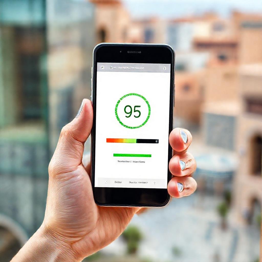 {"prompt":"A modern smartphone held in a hand, screen displaying a sleek, fast-loading e-commerce website with a prominent green '95 Performance Score' badge and smooth loading animations. The background features a softly blurred Moroccan cityscape that blends contemporary glass architecture with subtle traditional zellige tile patterns in terracotta and azure. The color palette centers on crisp whites, electric blues, and warm sand tones. The mood is professional, optimistic, and tech-forward. Lighting is bright, diffused, and high-definition, emphasizing clarity, speed, and mobile usability.","originalPrompt":"A modern smartphone held in a hand, screen displaying a sleek, fast-loading e-commerce website with a prominent green '95 Performance Score' badge and smooth loading animations. The background features a softly blurred Moroccan cityscape that blends contemporary glass architecture with subtle traditional zellige tile patterns in terracotta and azure. The color palette centers on crisp whites, electric blues, and warm sand tones. The mood is professional, optimistic, and tech-forward. Lighting is bright, diffused, and high-definition, emphasizing clarity, speed, and mobile usability.","width":1024,"height":1024,"seed":42,"model":"black-forest-labs/flux.1-schnell:deepinfra","safe":false,"quality":"medium","image":[],"transparent":false,"reasoning":"balanced","audio":true,"dimensionsExplicit":true,"trackingData":{"actualModel":"black-forest-labs/flux.1-schnell:deepinfra","usage":{"completionImageTokens":1,"totalTokenCount":1}}}